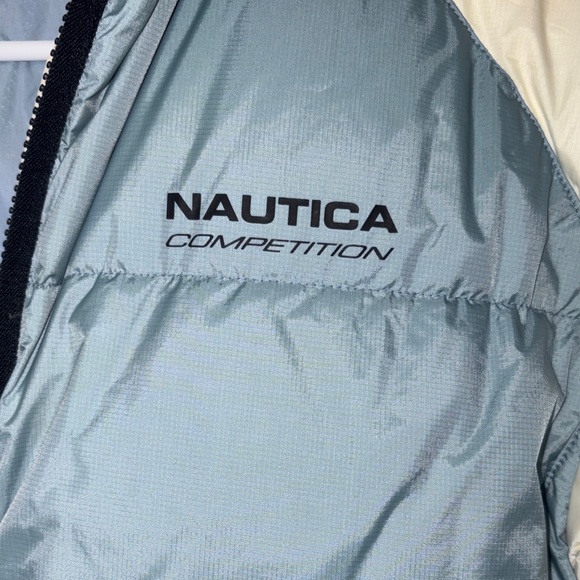 NAUTICA Thick Puffer/Ski Jacket in Pale Blue & Cream. Reversible. - Picture 2 of 14